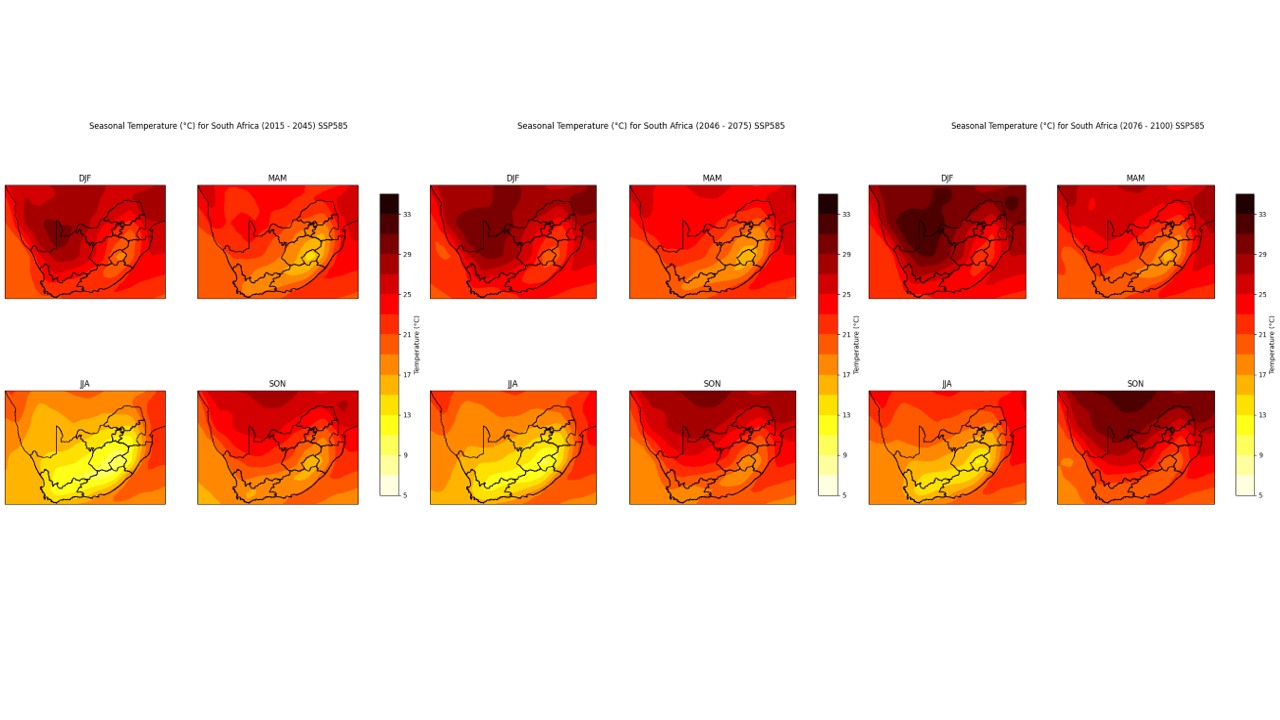 Slide 15 seasonal temperature SSP585